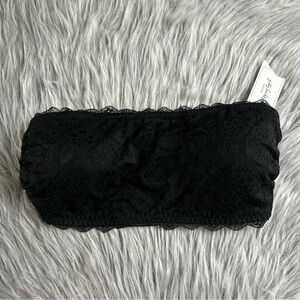 Gilly Hicks By Hollister Bandeau Womens‎ Size Medium Black Floral Lace Bra